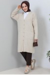Uzun Triko Hırka Taş Rengi 2446 Uzun Triko Hırka Taş Rengi 2446