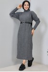 Fitilli Triko Elbise Antrasit 2455 Fitilli Triko Elbise Antrasit 2455