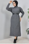 Fitilli Triko Elbise Antrasit 2455 Fitilli Triko Elbise Antrasit 2455