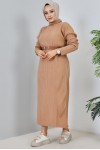 Fitilli Triko Elbise Camel 2455 Fitilli Triko Elbise Camel 2455
