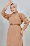 Fitilli Triko Elbise Camel 2455 Fitilli Triko Elbise Camel 2455