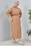 Fitilli Triko Elbise Camel 2455 Fitilli Triko Elbise Camel 2455