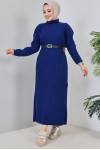 Fitilli Triko Elbise İndigo 2455 Fitilli Triko Elbise İndigo 2455