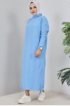Fitilli Triko Elbise Mavi 2455 Fitilli Triko Elbise Mavi 2455