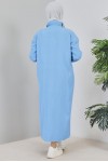 Fitilli Triko Elbise Mavi 2455 Fitilli Triko Elbise Mavi 2455