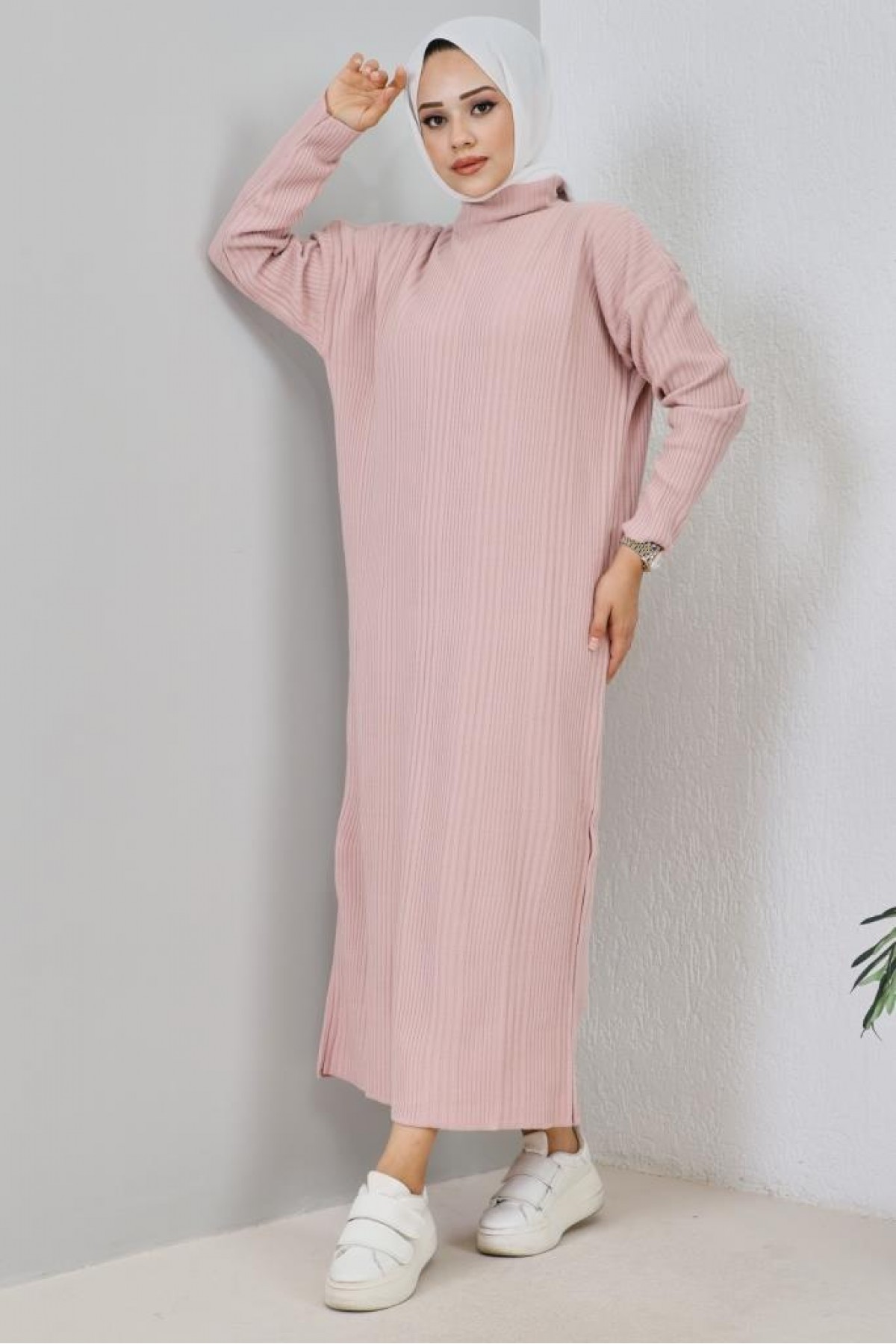 Fitilli Triko Elbise Pudra 2455 Fitilli Triko Elbise Pudra 2455