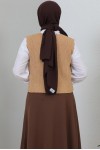 Düğme Detaylı Kısa Süveter Camel 2440 Düğme Detaylı Kısa Süveter Camel 2440