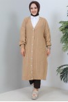 Tesettür Triko Hırka Camel 2454 Tesettür Triko Hırka Camel 2454