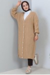 Tesettür Triko Hırka Camel 2454 Tesettür Triko Hırka Camel 2454