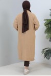 Tesettür Triko Hırka Camel 2454 Tesettür Triko Hırka Camel 2454