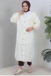 Tesettür Triko Hırka Ekru 2454 Tesettür Triko Hırka Ekru 2454