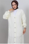 Tesettür Triko Hırka Ekru 2454 Tesettür Triko Hırka Ekru 2454