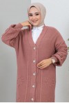 Tesettür Triko Hırka Gül Kurusu 2454 Tesettür Triko Hırka Gül Kurusu 2454