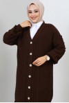 Tesettür Triko Hırka Kahverengi 2454 Tesettür Triko Hırka Kahverengi 2454