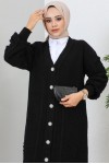 Tesettür Triko Hırka Siyah 2454 Tesettür Triko Hırka Siyah 2454