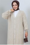 Tesettür Triko Hırka Taş Rengi 2454 Tesettür Triko Hırka Taş Rengi 2454