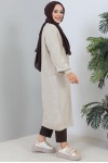 Tesettür Triko Hırka Taş Rengi 2454 Tesettür Triko Hırka Taş Rengi 2454