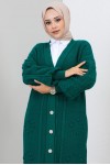 Tesettür Triko Hırka Zümrüt Yeşili 2454 Tesettür Triko Hırka Zümrüt Yeşili 2454