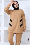 İki İplik Tesettür Takım Camel 3401 İki İplik Tesettür Takım Camel 3401