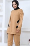 İki İplik Tesettür Takım Camel 3401 İki İplik Tesettür Takım Camel 3401