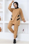 İki İplik Tesettür Takım Camel 3401 İki İplik Tesettür Takım Camel 3401