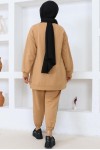 İki İplik Tesettür Takım Camel 3401 İki İplik Tesettür Takım Camel 3401
