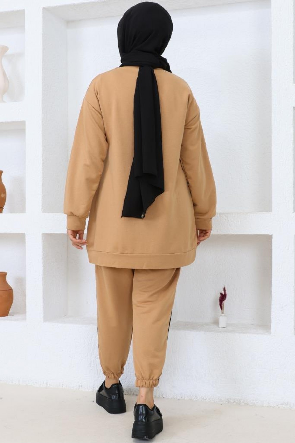 İki İplik Tesettür Takım Camel 3401 İki İplik Tesettür Takım Camel 3401