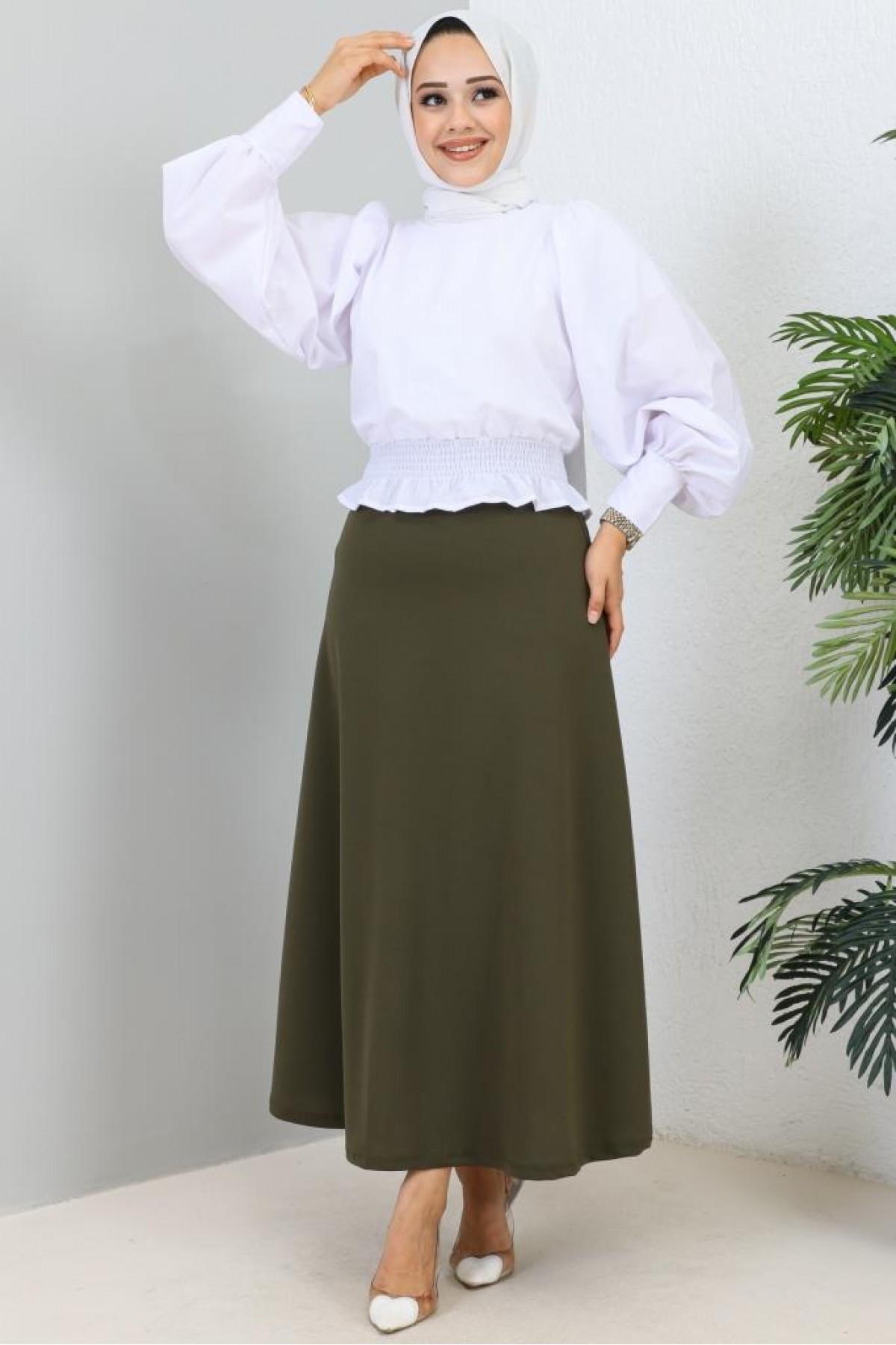 Mevlana Tesettür Etek Haki 211 Mevlana Tesettür Etek Haki 211