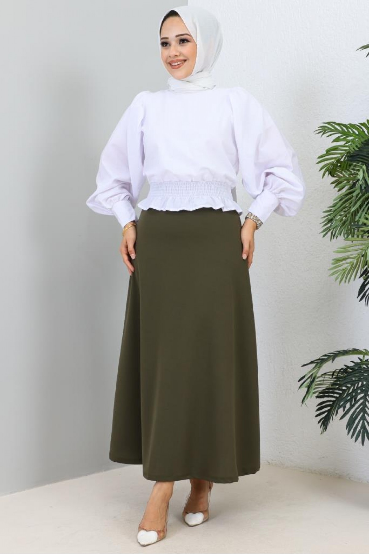 Mevlana Tesettür Etek Haki 211 Mevlana Tesettür Etek Haki 211