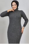 Fitilli Uzun Triko Elbise Antrasit 23100 Fitilli Uzun Triko Elbise Antrasit 23100