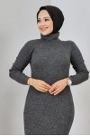 Fitilli Uzun Triko Elbise Antrasit 23100 Fitilli Uzun Triko Elbise Antrasit 23100