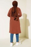 Yanları Yırtmaçlı Basic Uzun Tunik Kiremit 1983 Yanları Yırtmaçlı Basic Uzun Tunik Kiremit 1983
