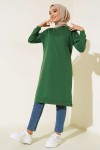 Yanları Yırtmaçlı Basic Uzun Tunik Zümrüt Yeşili 1983 Yanları Yırtmaçlı Basic Uzun Tunik Zümrüt Yeşili 1983