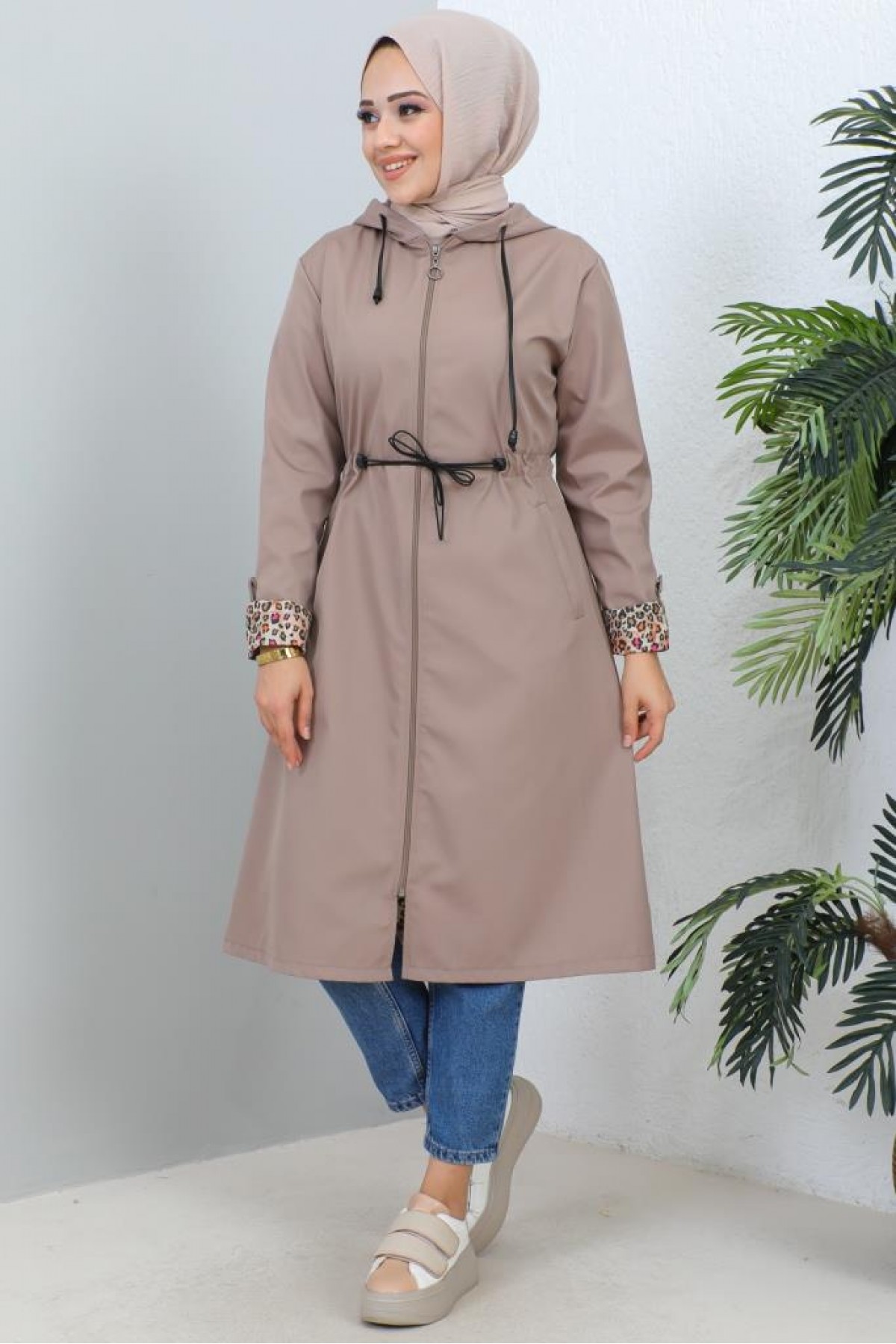 Mevsimlik Trençkot Taş Rengi 1202 Mevsimlik Trençkot Taş Rengi 1202