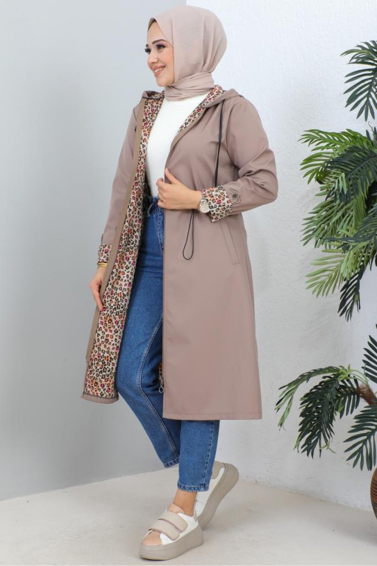 Mevsimlik Trençkot Taş Rengi 1202 Mevsimlik Trençkot Taş Rengi 1202