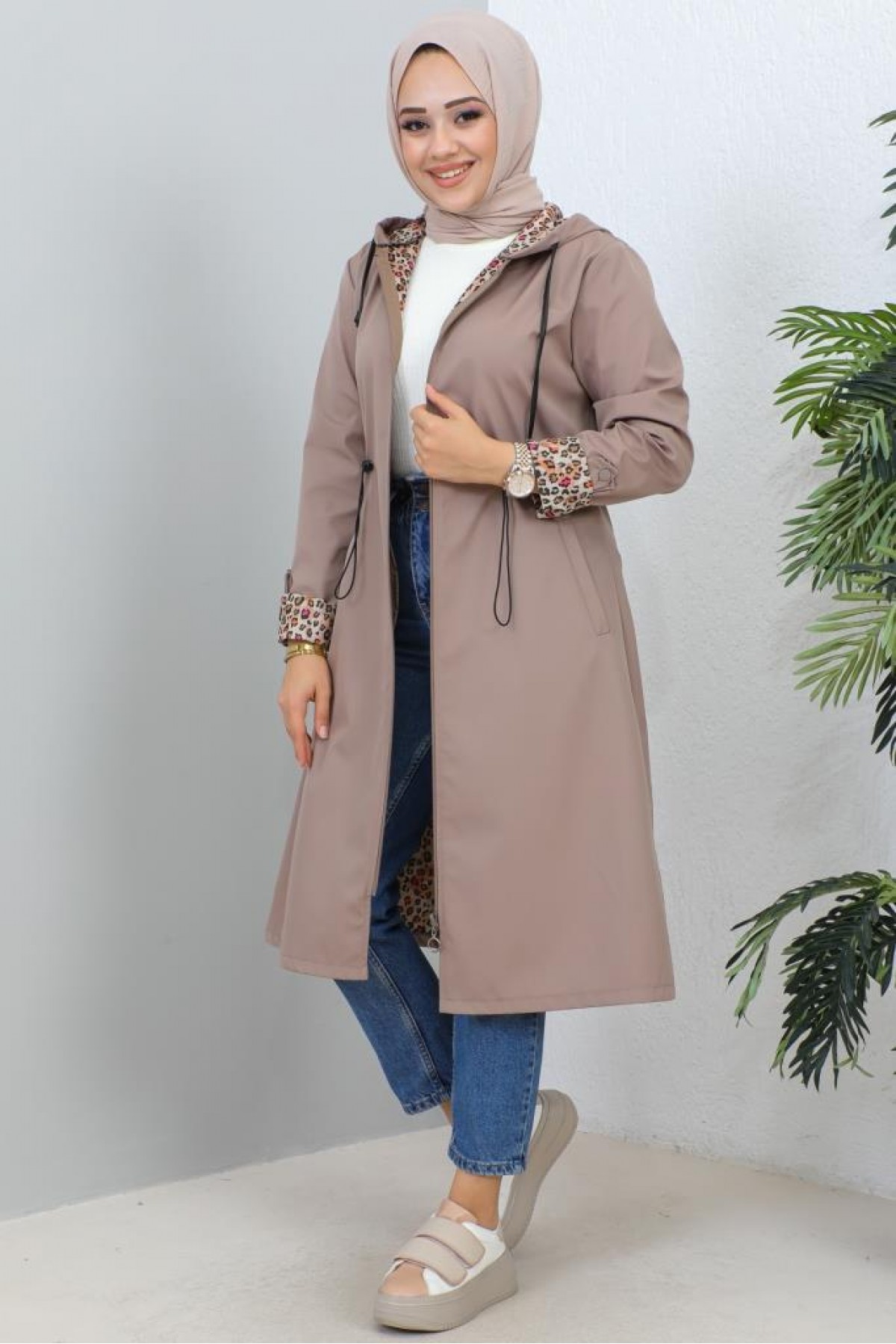 Mevsimlik Trençkot Taş Rengi 1202 Mevsimlik Trençkot Taş Rengi 1202