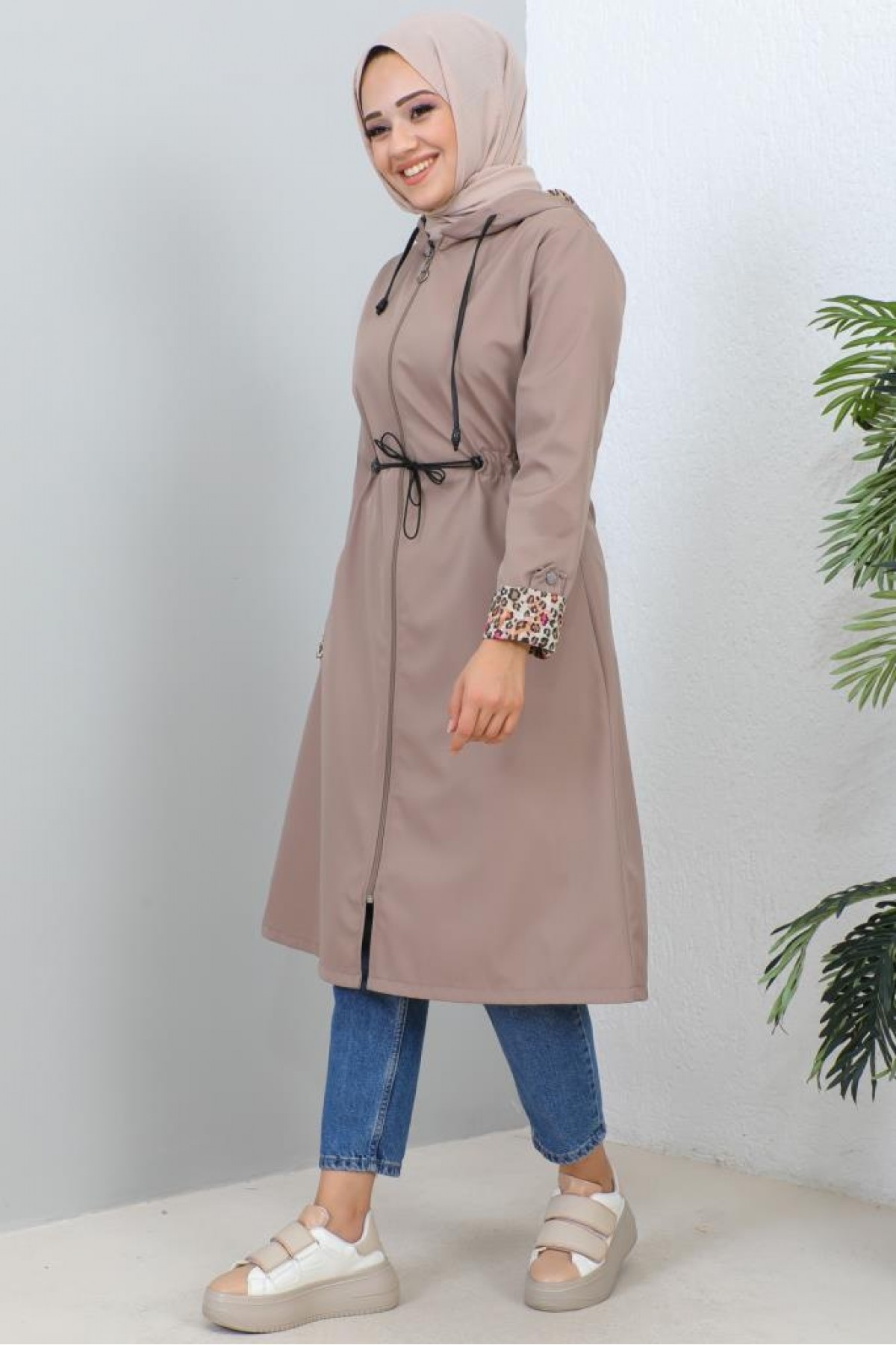 Mevsimlik Trençkot Taş Rengi 1202 Mevsimlik Trençkot Taş Rengi 1202