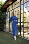 Tokalı Kuşaklı Elbise Saks Mavisi 3831 Tokalı Kuşaklı Elbise Saks Mavisi 3831