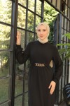 Tokalı Kuşaklı Elbise Siyah 3831 Tokalı Kuşaklı Elbise Siyah 3831