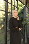 Tokalı Kuşaklı Elbise Siyah 3831 Tokalı Kuşaklı Elbise Siyah 3831