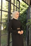 Tokalı Kuşaklı Elbise Siyah 3831 Tokalı Kuşaklı Elbise Siyah 3831