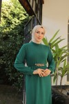 Tokalı Kuşaklı Elbise Zümrüt Yeşili 3831 Tokalı Kuşaklı Elbise Zümrüt Yeşili 3831