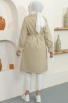 Kolu Lastikli Trençkot Krem 8441 Kolu Lastikli Trençkot Krem 8441