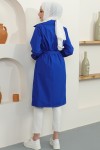 Kolu Lastikli Trençkot Saks Mavisi 8441 Kolu Lastikli Trençkot Saks Mavisi 8441
