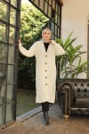 Örme Desenli Triko Hırka Ekru 2453 Örme Desenli Triko Hırka Ekru 2453