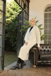 Örme Desenli Triko Hırka Ekru 2453 Örme Desenli Triko Hırka Ekru 2453