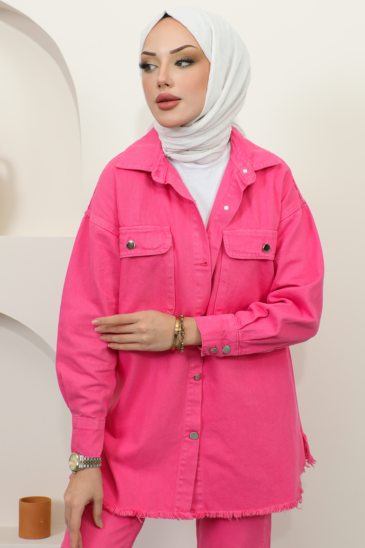 Püsküllü Ceket Pantalon İkili Takım Pembe 5718 Püsküllü Ceket Pantalon İkili Takım Pembe 5718