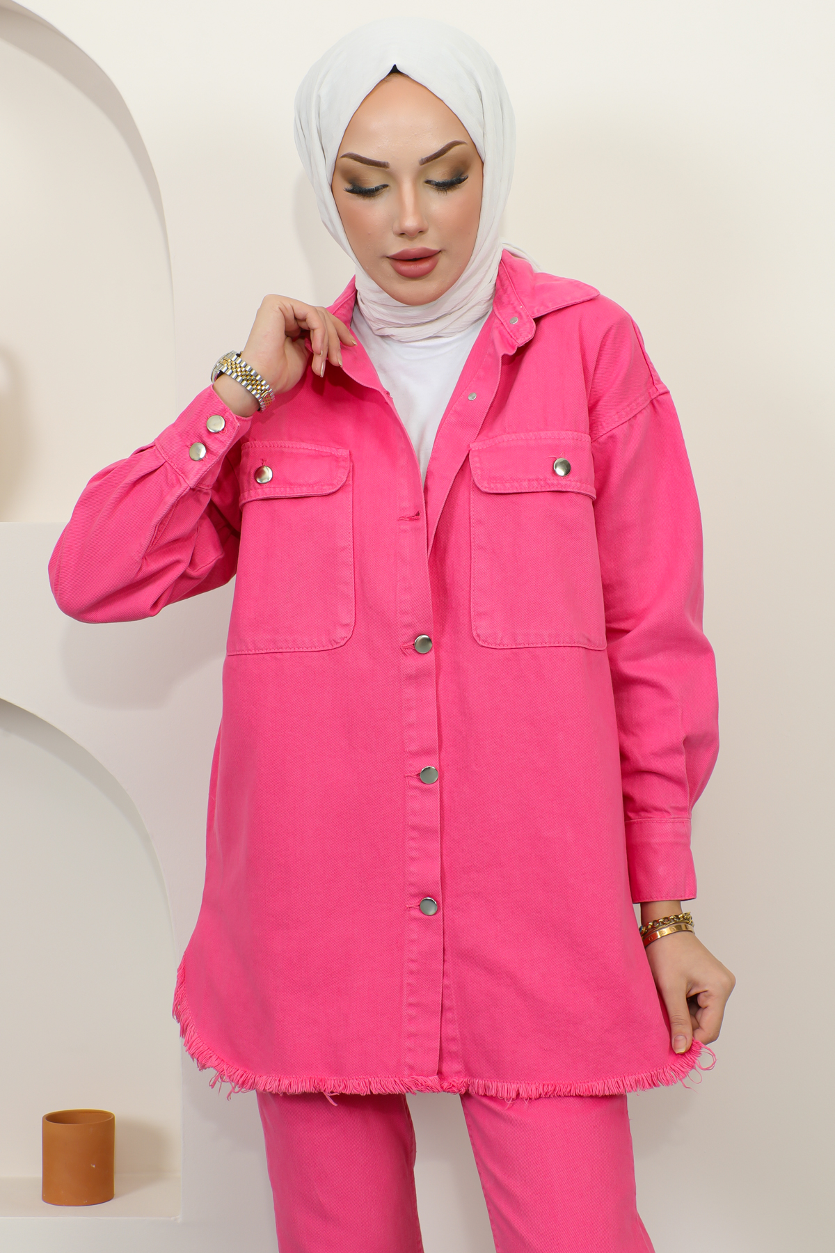 Püsküllü Ceket Pantalon İkili Takım Pembe 5718 Püsküllü Ceket Pantalon İkili Takım Pembe 5718