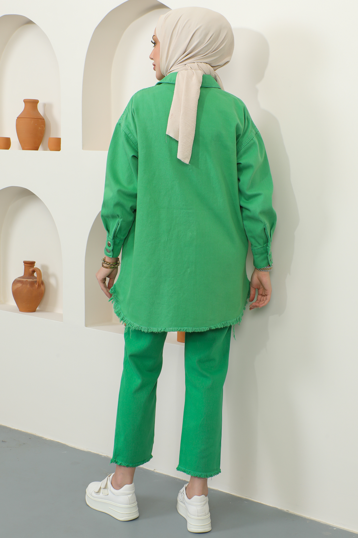 Püsküllü Ceket Pantalon İkili Takım Yeşil 5718 Püsküllü Ceket Pantalon İkili Takım Yeşil 5718