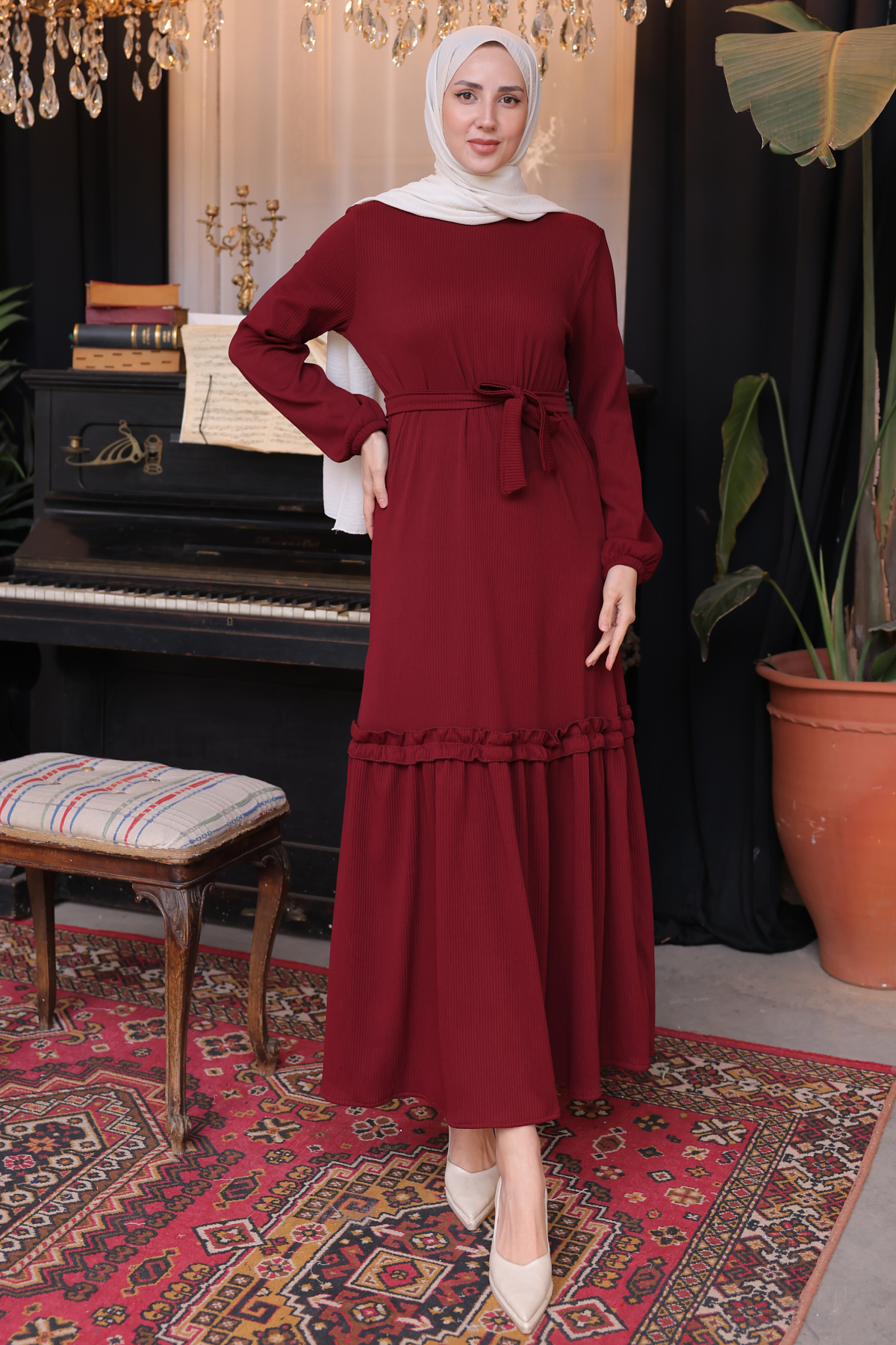 Fitilli Elbise Bordo 12004 Fitilli Elbise Bordo 12004